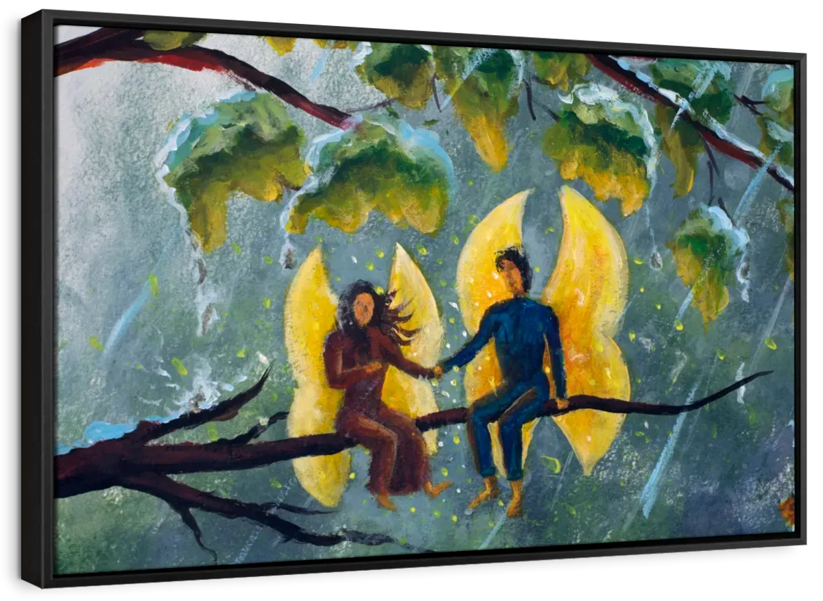 2 Angels Fairy Butterfly Wall Art