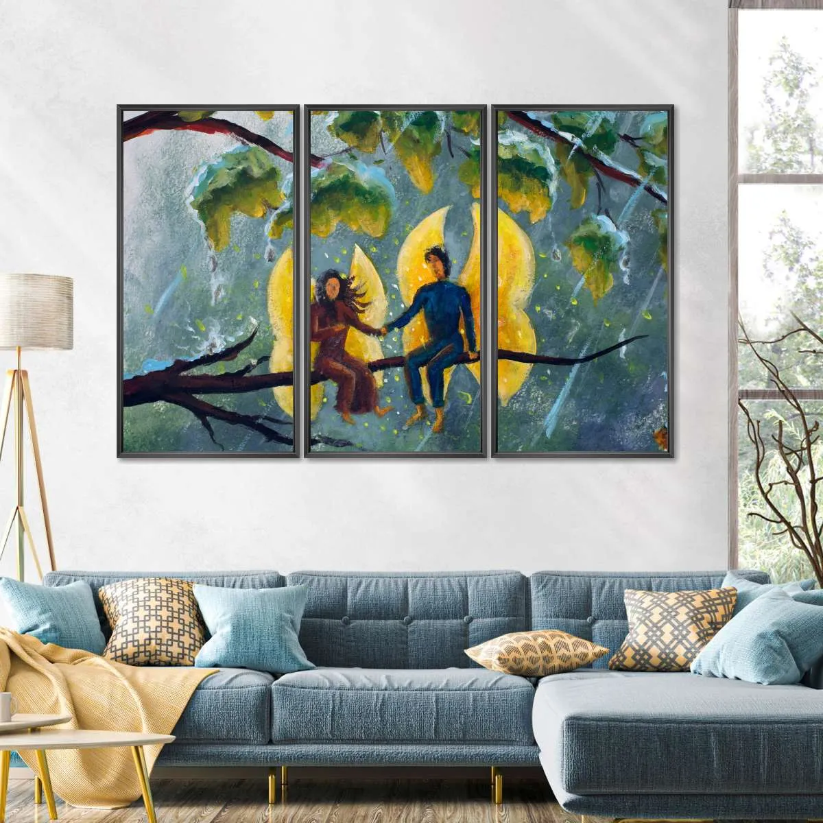 2 Angels Fairy Butterfly Wall Art