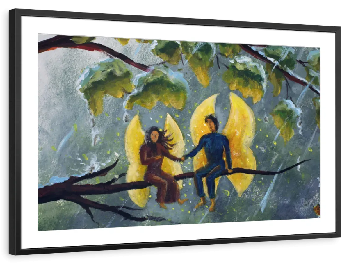 2 Angels Fairy Butterfly Wall Art
