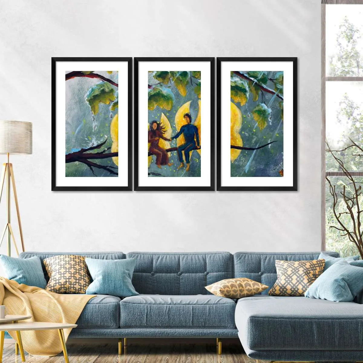 2 Angels Fairy Butterfly Wall Art