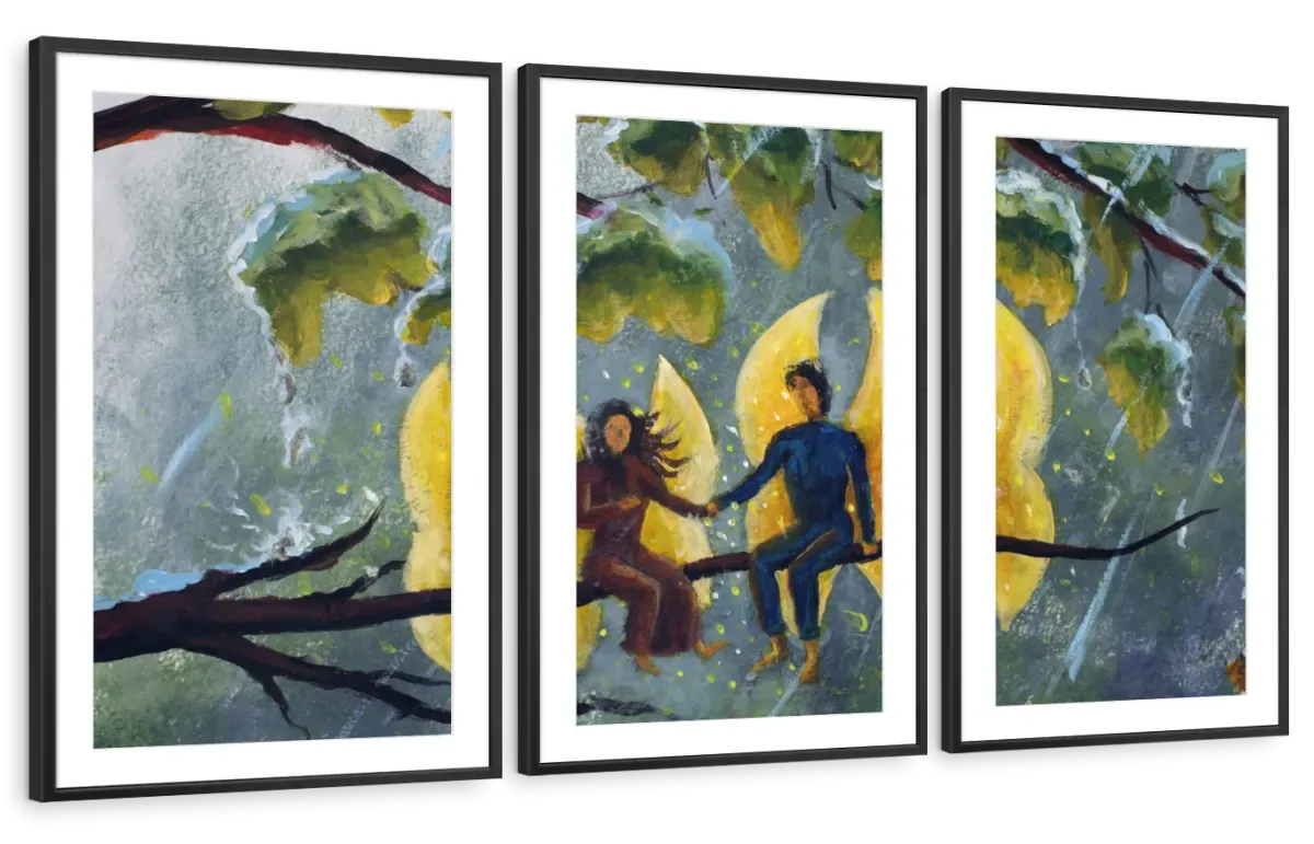 2 Angels Fairy Butterfly Wall Art