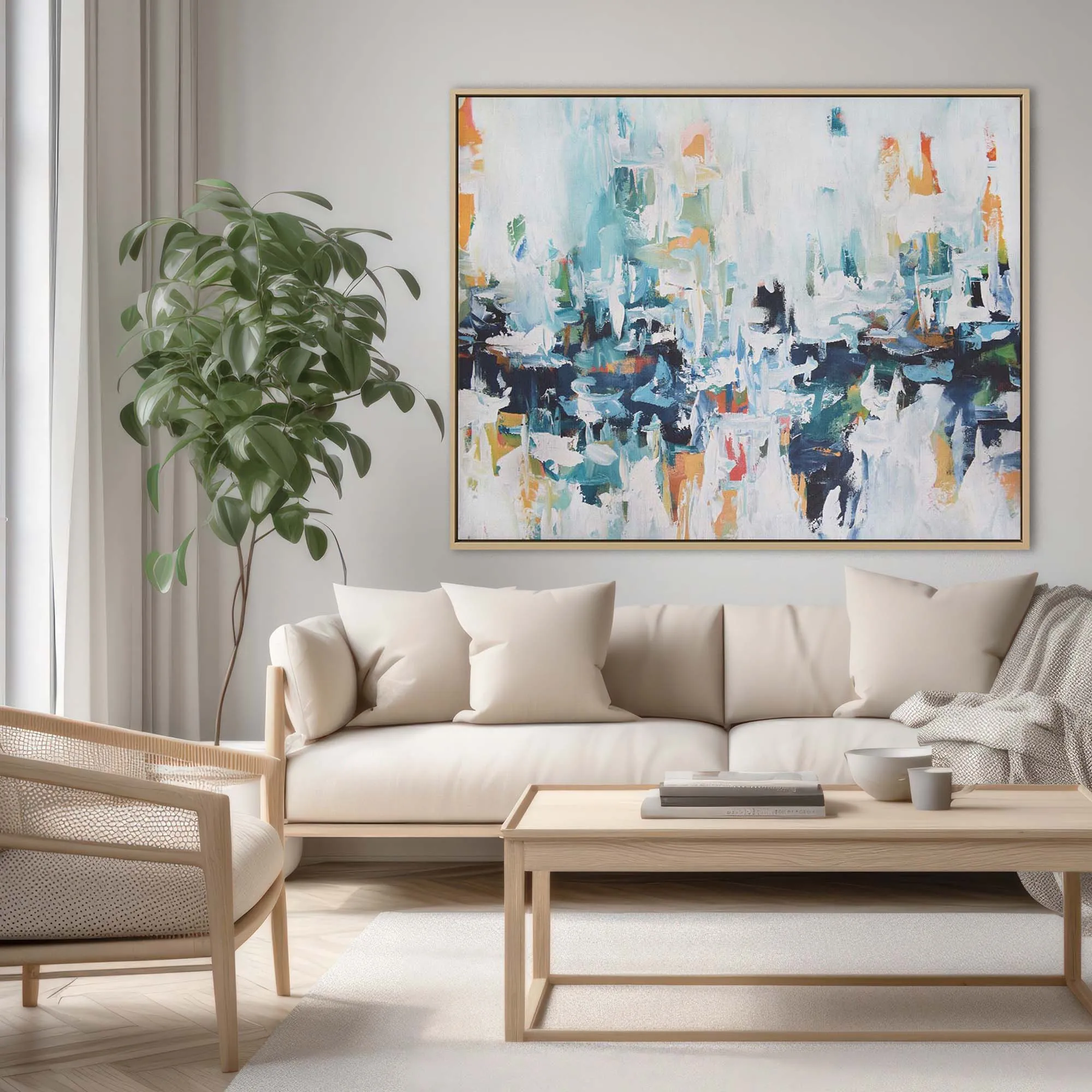 Abstract 153 Framed Canvas