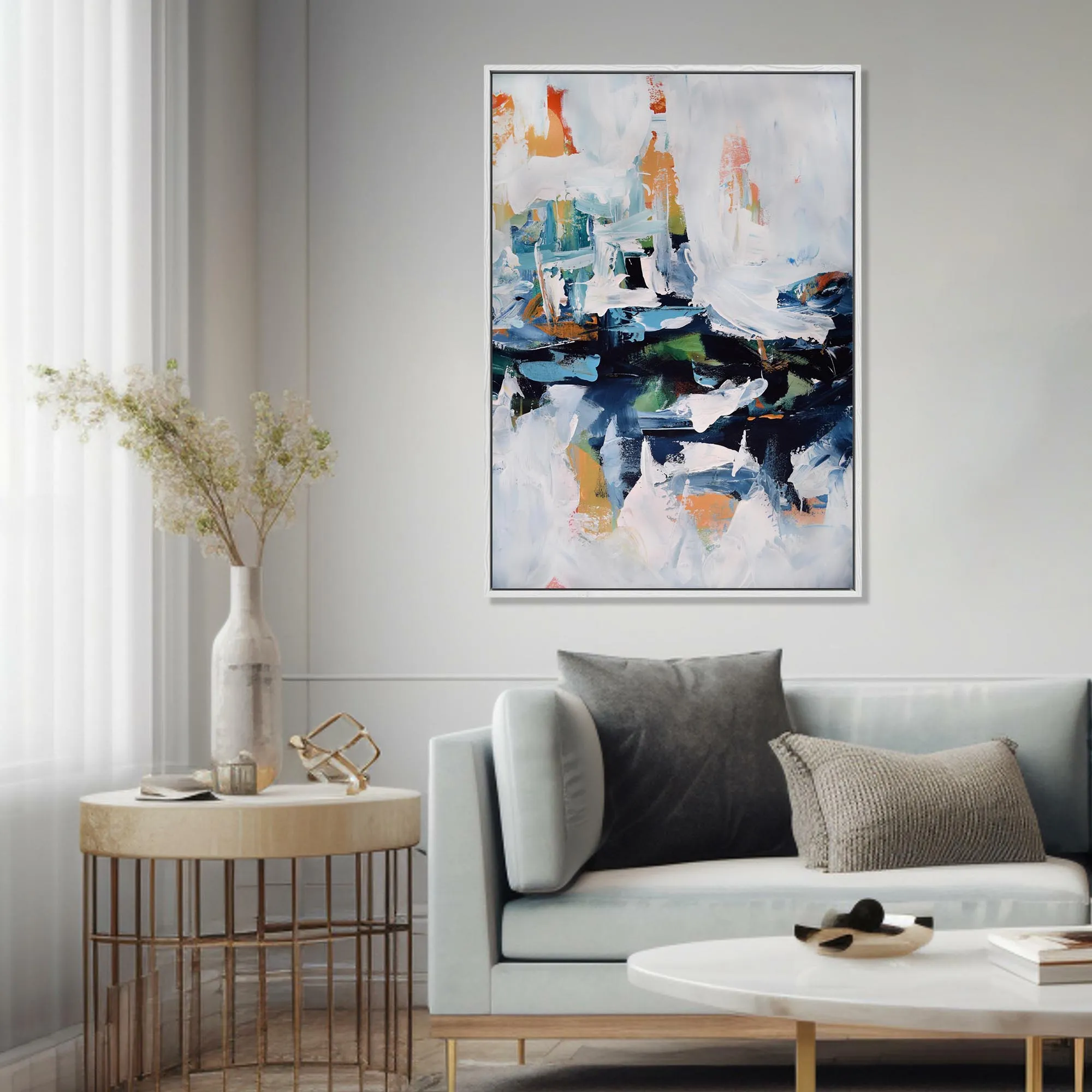 Abstract 155 Framed Canvas
