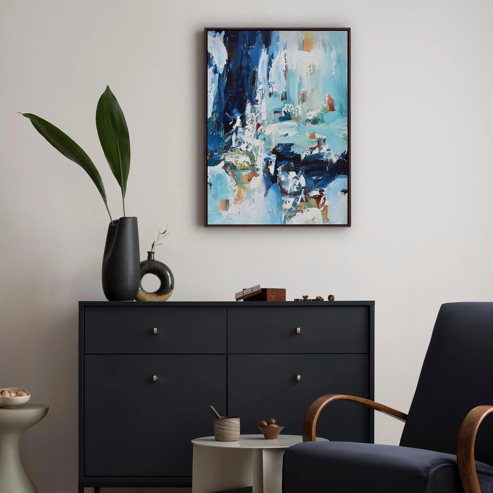 Abstract 385 Framed Canvas