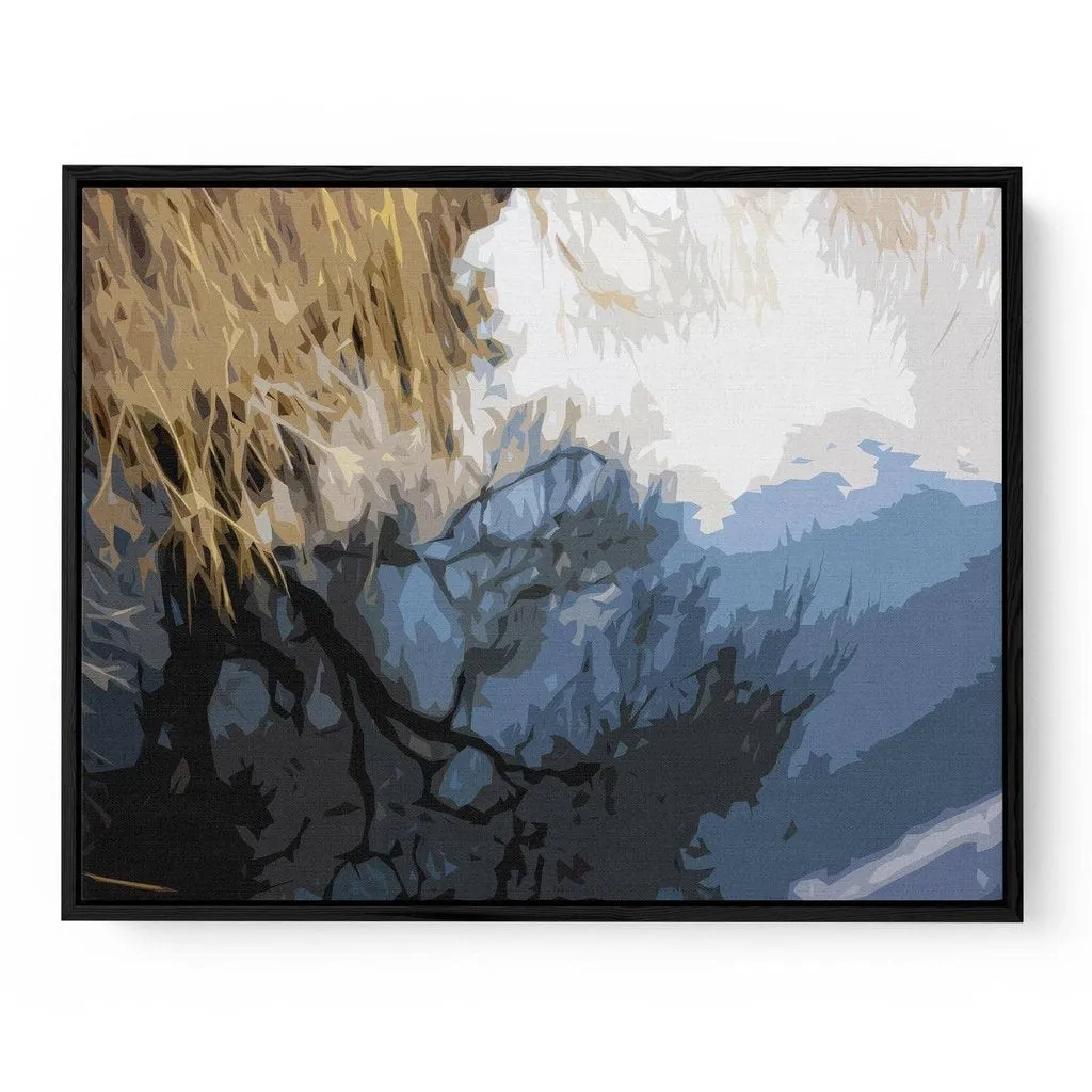 Abstract Landscape Reflection Framed Canvas