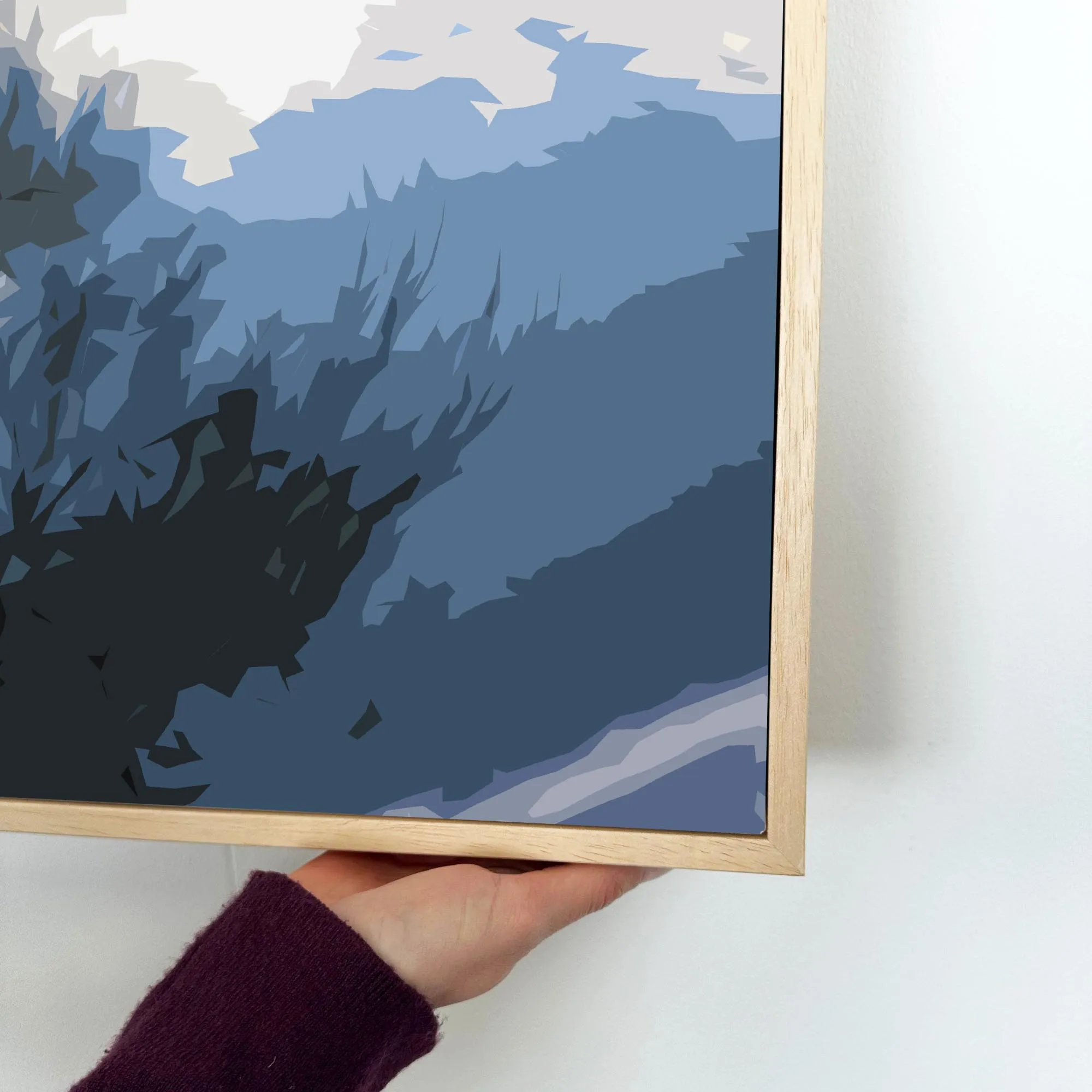 Abstract Landscape Reflection Framed Canvas