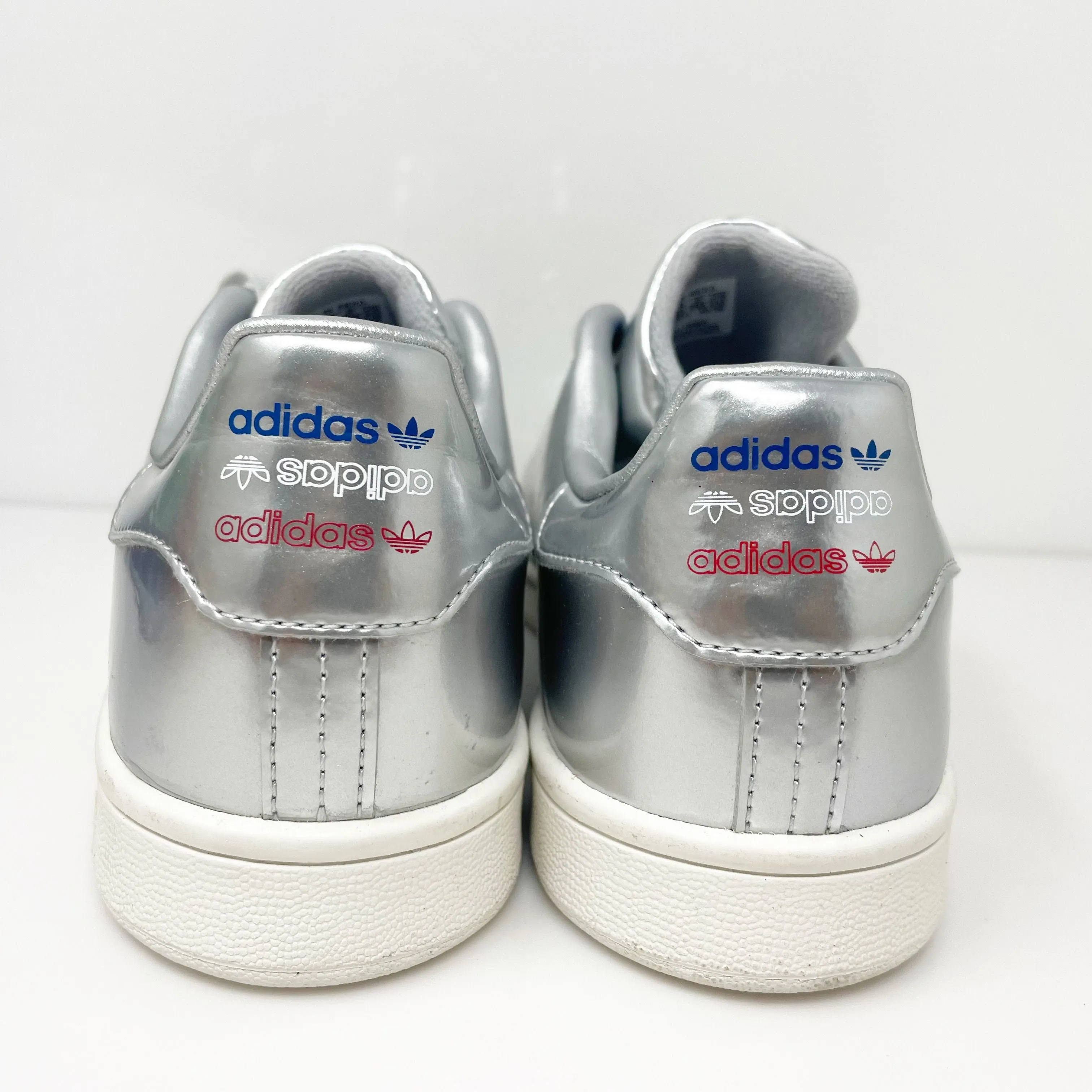 Adidas Girls Stan Smith FW8062 Silver Casual Shoes Sneakers Size 6