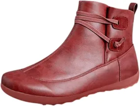 AMDBEL Boots for Women Ankle Booties, Arch Support Ankle Boots for Women Womens Low Heel Fashion Lace Up Zipper Booties Slip On Fall Winter Short Booties Chelsea Boots Women Platform Boots