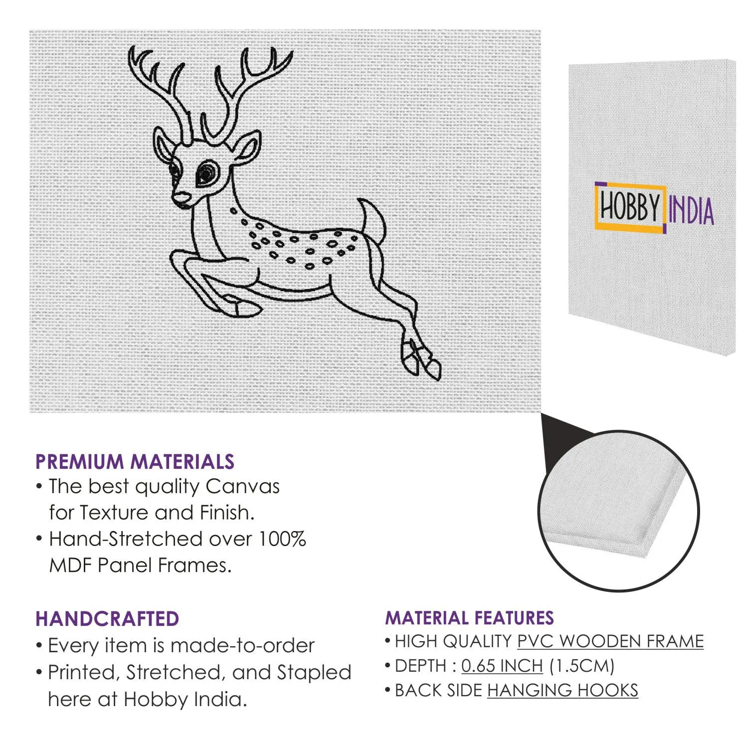 Baby Deer DIY Canvas Base for Painting