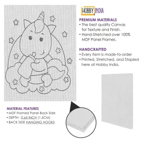 Baby Unicon Eating DIY Canvas Base for Painting