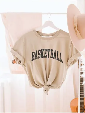 Basketball Women's Graphic Tee, Tan