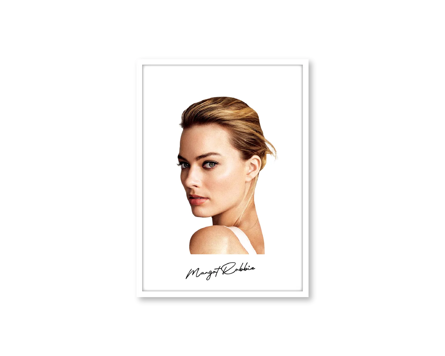 Big Head Margot Robbie White Portrait