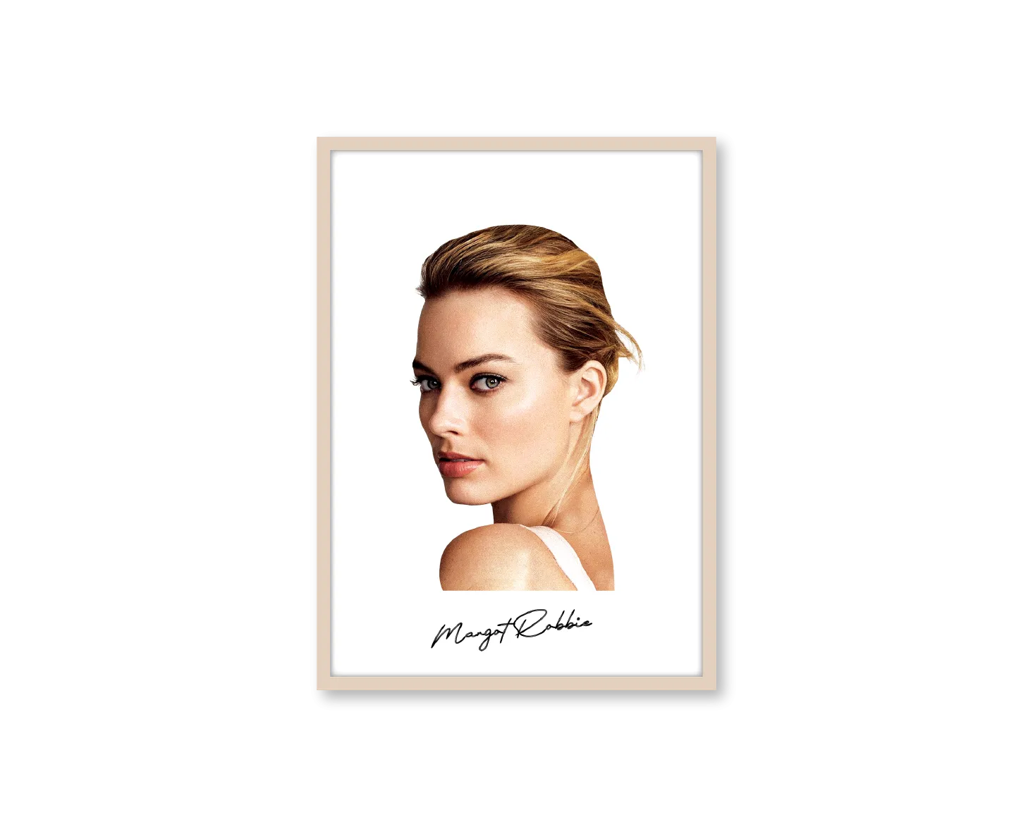 Big Head Margot Robbie White Portrait