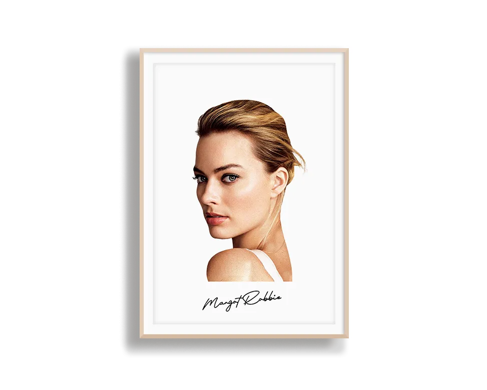 Big Head Margot Robbie White Portrait