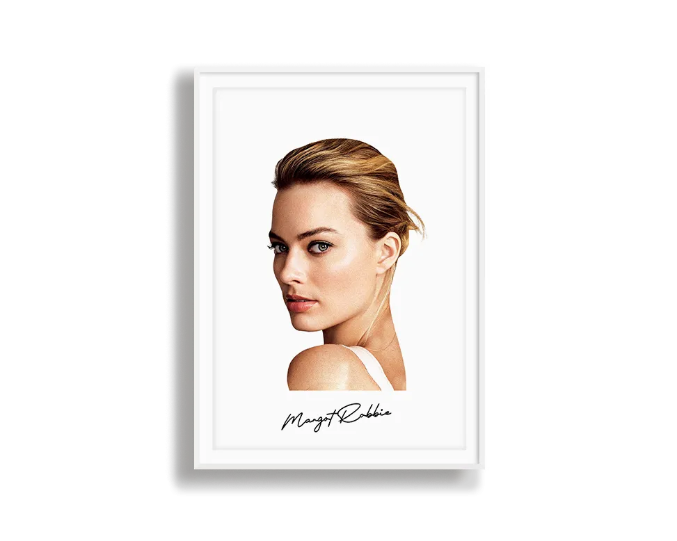 Big Head Margot Robbie White Portrait