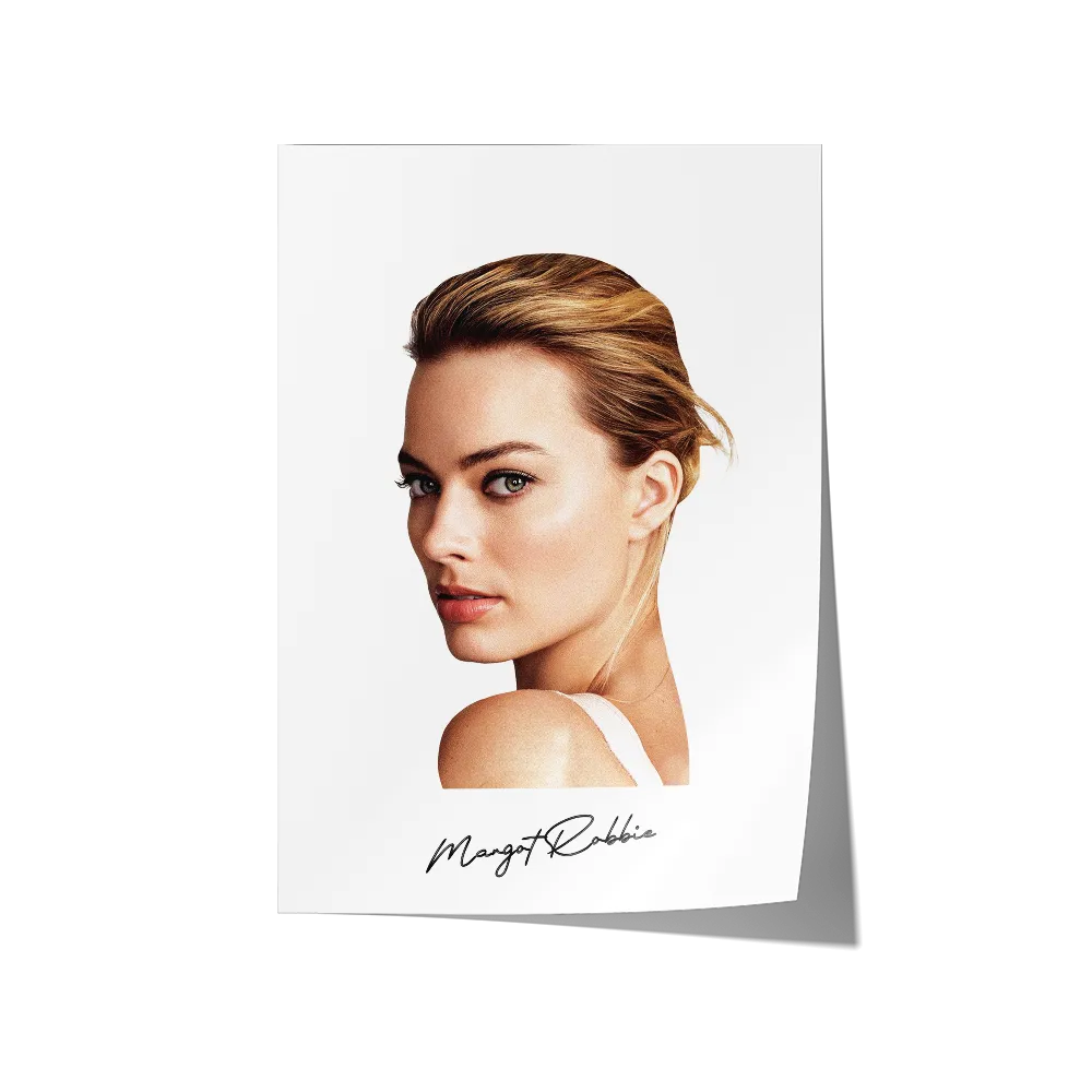 Big Head Margot Robbie White Portrait