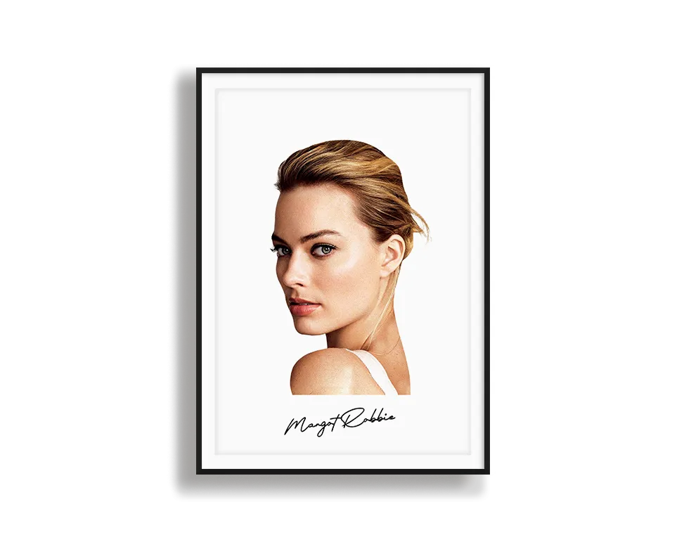 Big Head Margot Robbie White Portrait