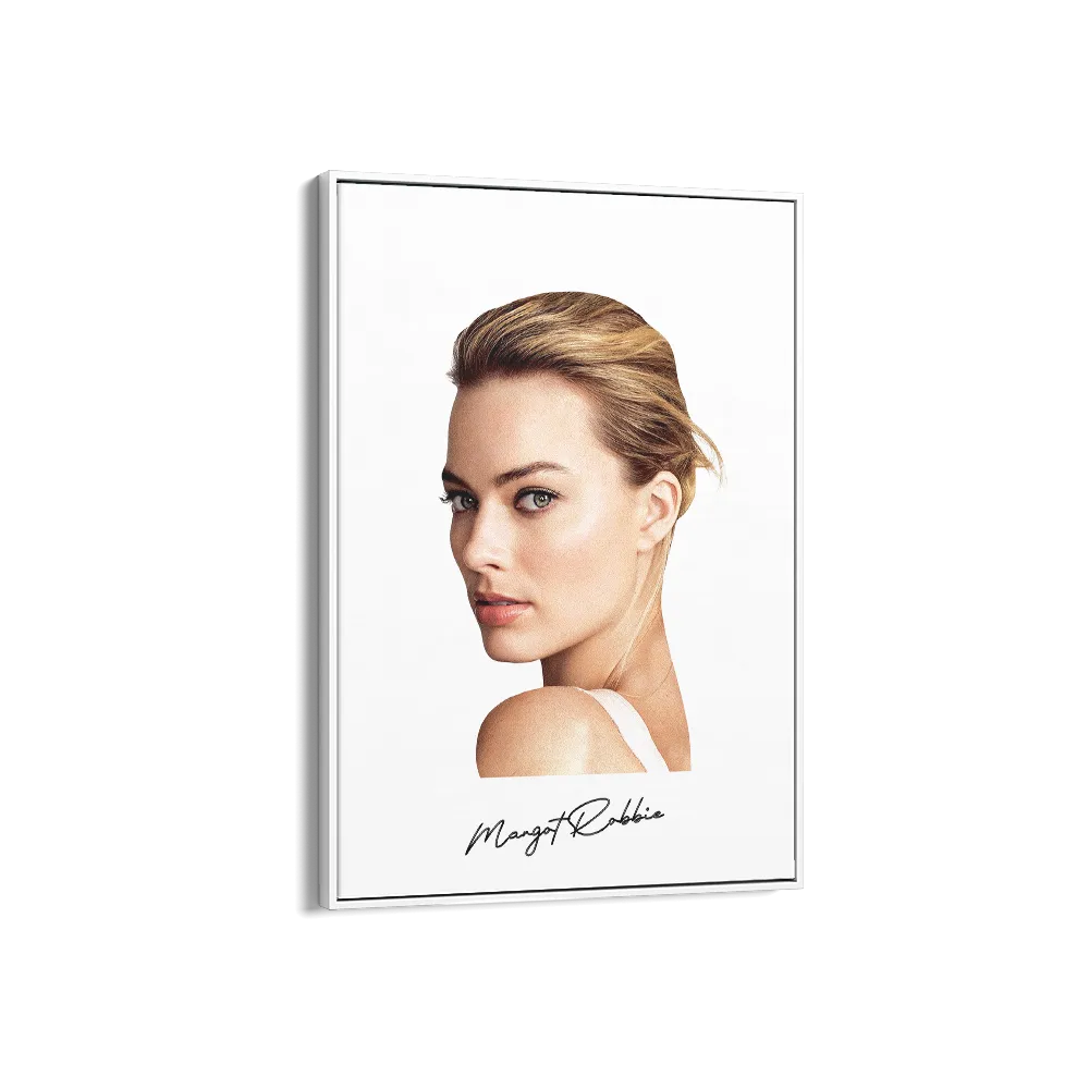 Big Head Margot Robbie White Portrait