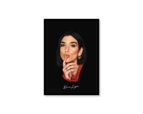 Big Head Retro Dua Lipa Black Portrait