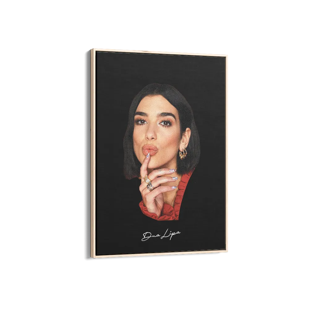 Big Head Retro Dua Lipa Black Portrait
