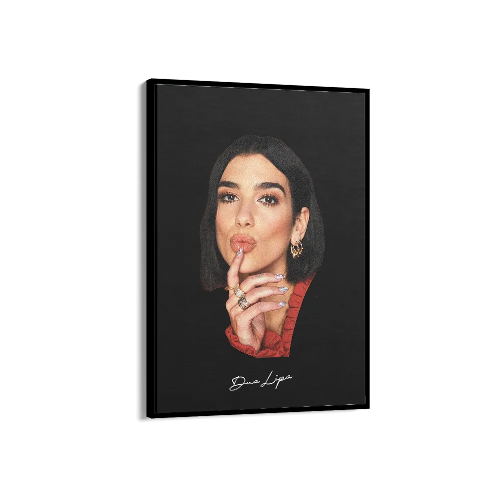 Big Head Retro Dua Lipa Black Portrait