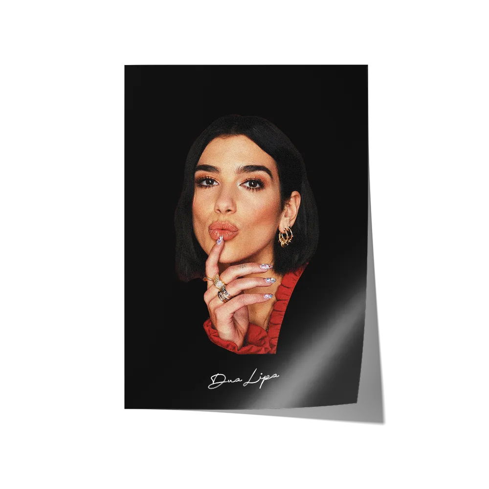 Big Head Retro Dua Lipa Black Portrait