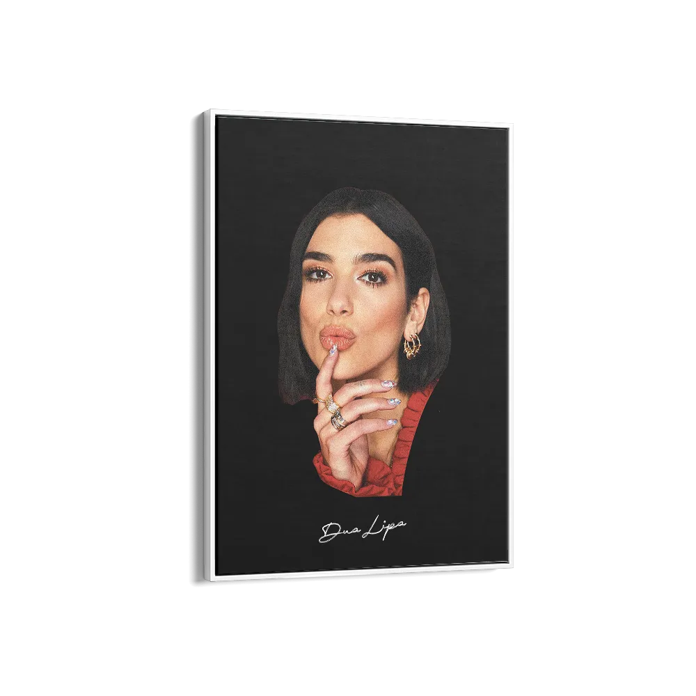 Big Head Retro Dua Lipa Black Portrait