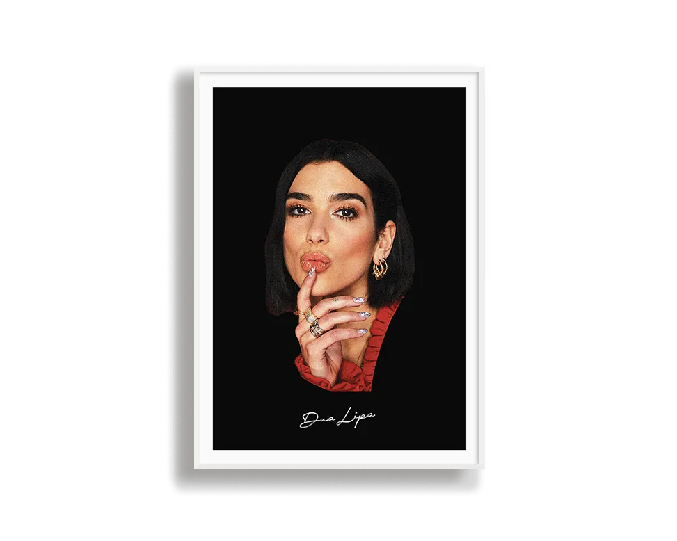 Big Head Retro Dua Lipa Black Portrait