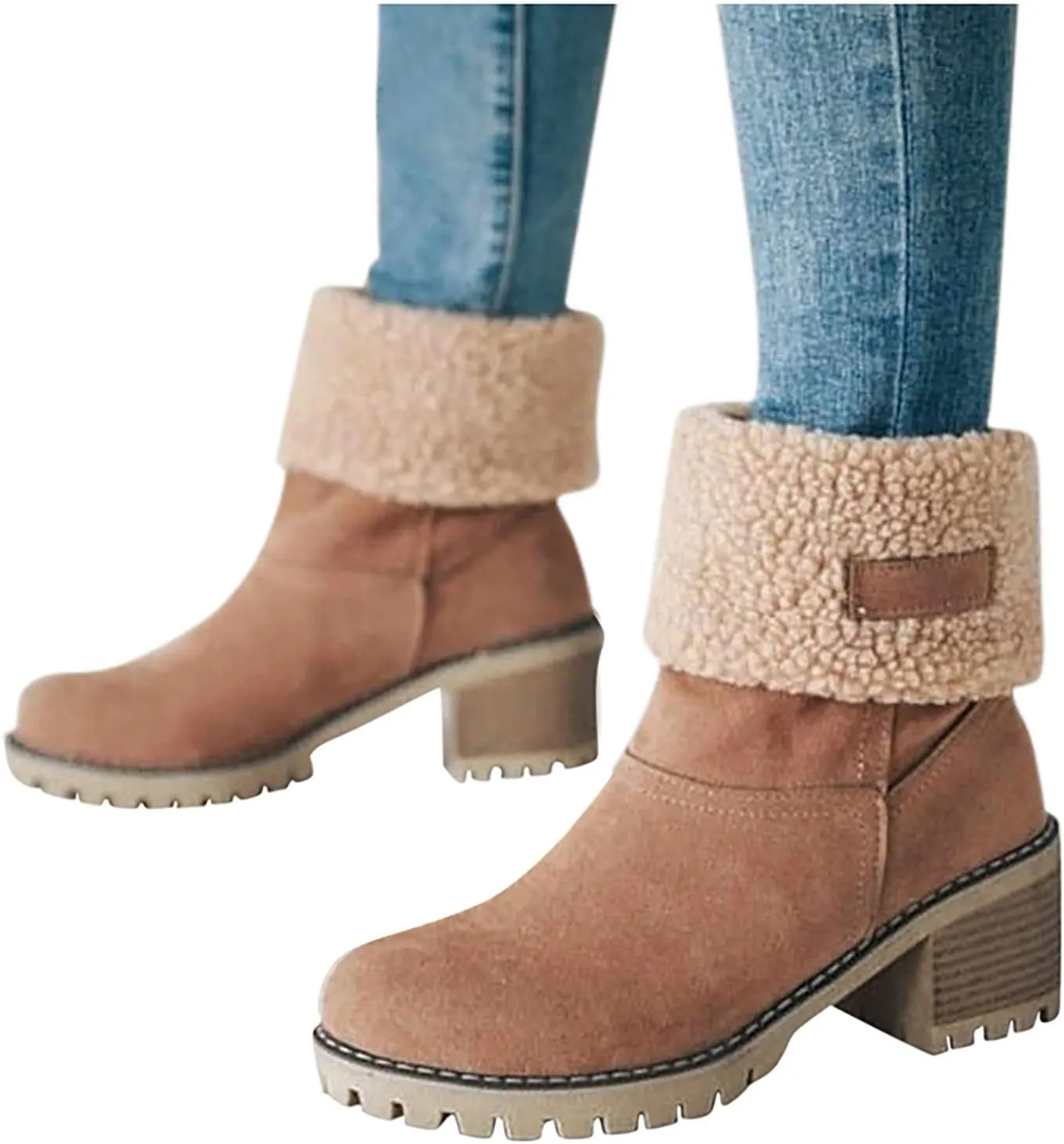 Boots for Women 2024 Winter Warm Snow Boots Ladies Casual Fashion Booties Ankle Boots Shoes Female Mid Calf Boots
