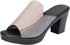 Chunky Heels for Women Platform Sandals Vintage Boot Style Open Toe Wedges Sandal Slip on Casual Dressy Pumps Shoes