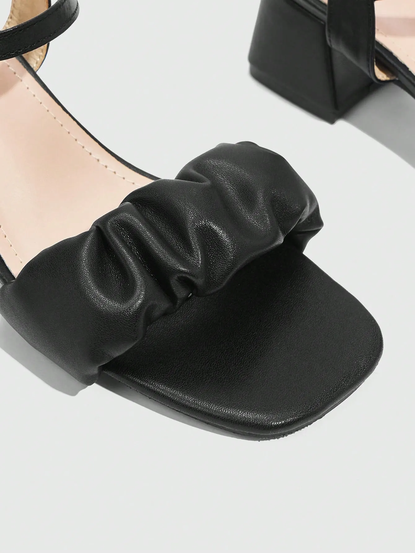 CUCCOO CHICEST Women's Fashionable Black Ankle Strap Chunky/Low Heel Sandals