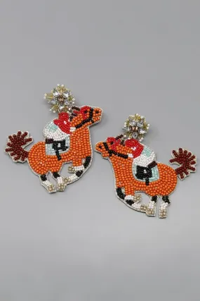 Derby Horse Beaded Earring