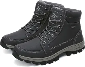 DevilAngel Men's High Top Thermal hiking Shoes,Winter Fashion Leather Waterproof Outdoor Snow Boots?Snow Sports Warm Shoes.