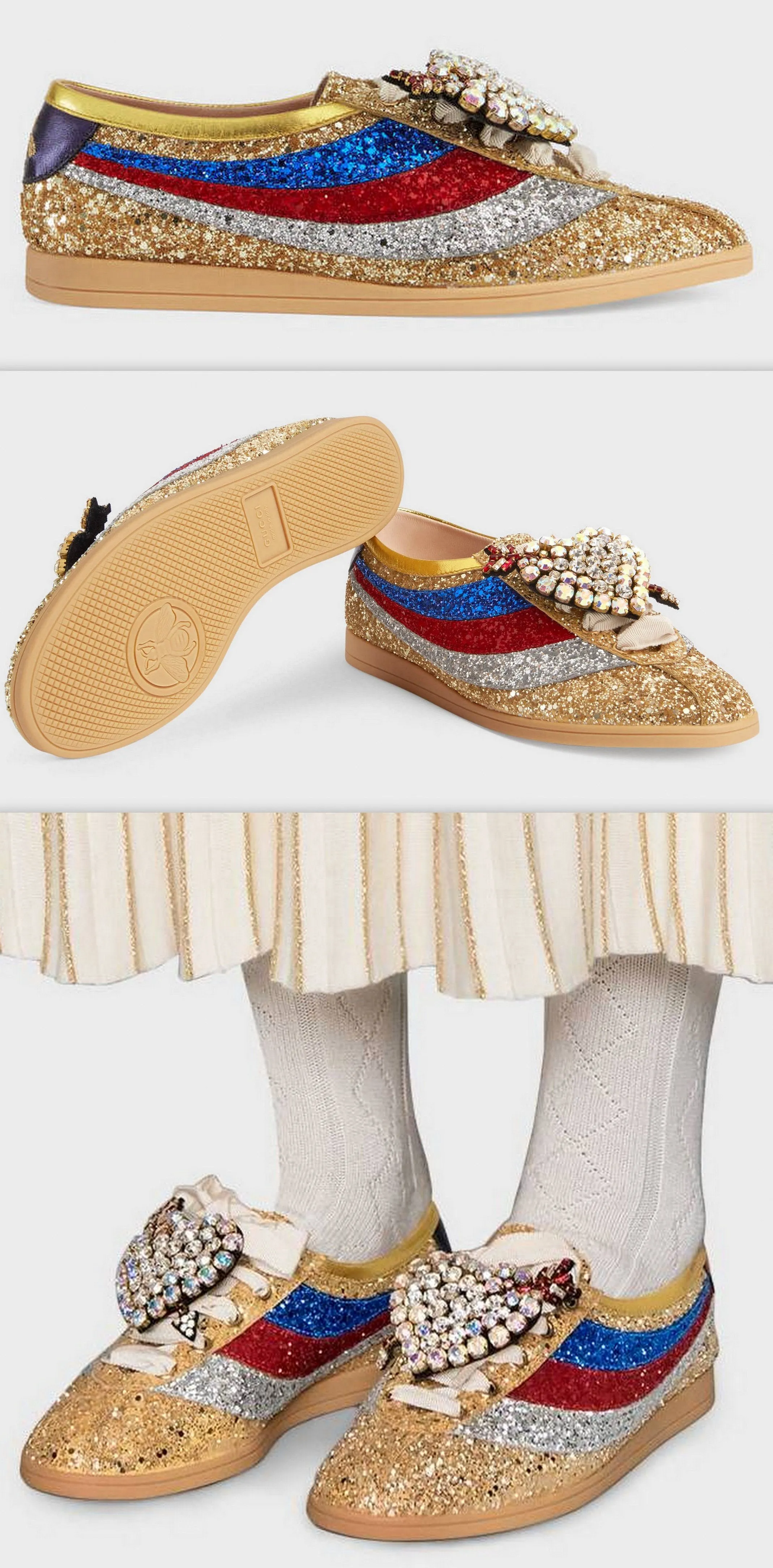 'Falacer' Glitter Sneakers with Web