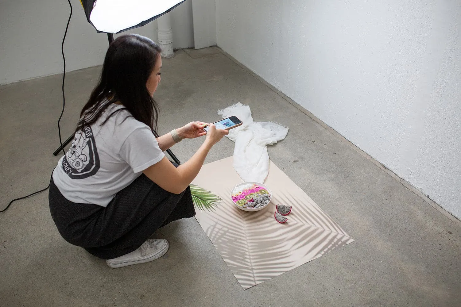 Flat Lay Instagram Backdrop - 'Noosa' Palm Leaf Shadow (56cm x 87cm)