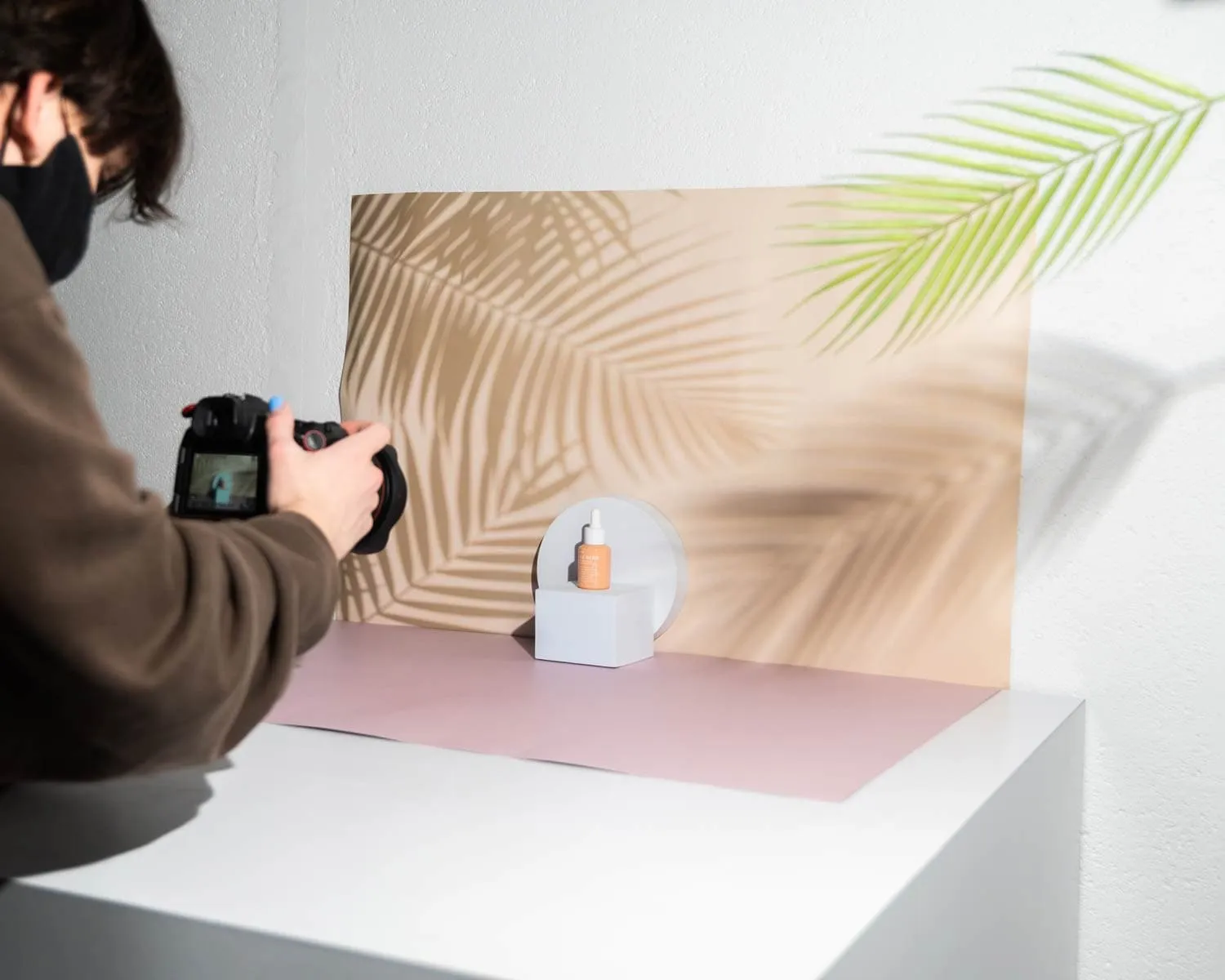 Flat Lay Instagram Backdrop - 'Noosa' Palm Leaf Shadow (56cm x 87cm)