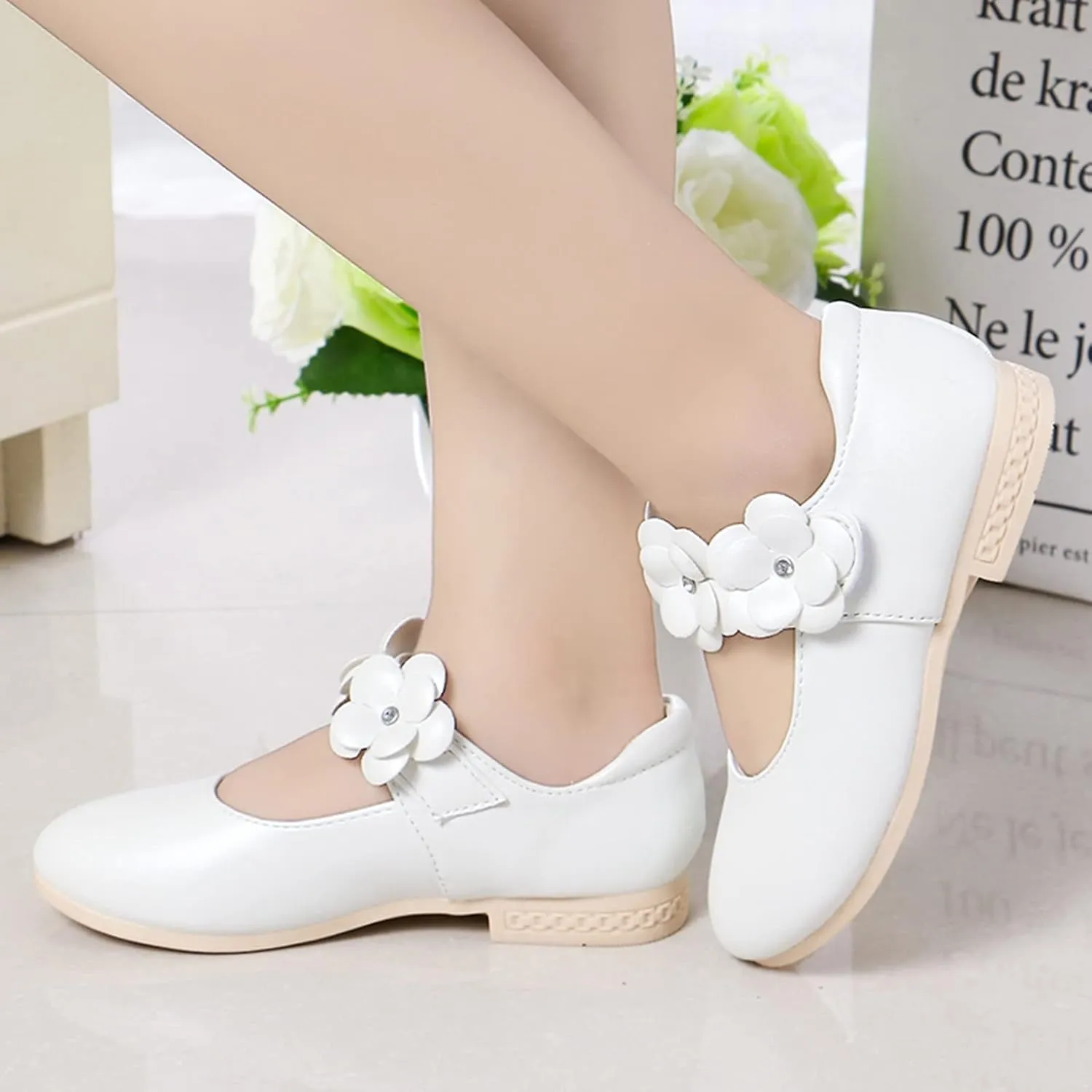 Girls Ballerina Flats Toddler Girls Dress Shoes Flower Girl Shoes Mary Jane Wedding Party Communion Princess Shoes
