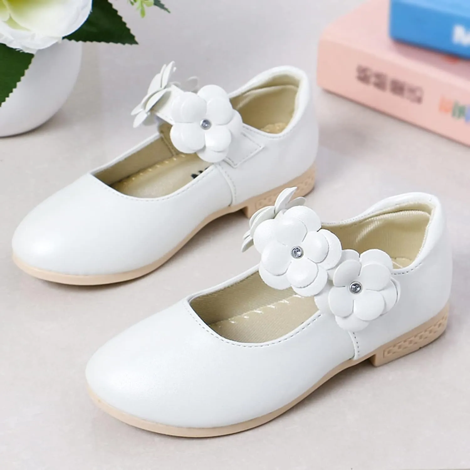 Girls Ballerina Flats Toddler Girls Dress Shoes Flower Girl Shoes Mary Jane Wedding Party Communion Princess Shoes