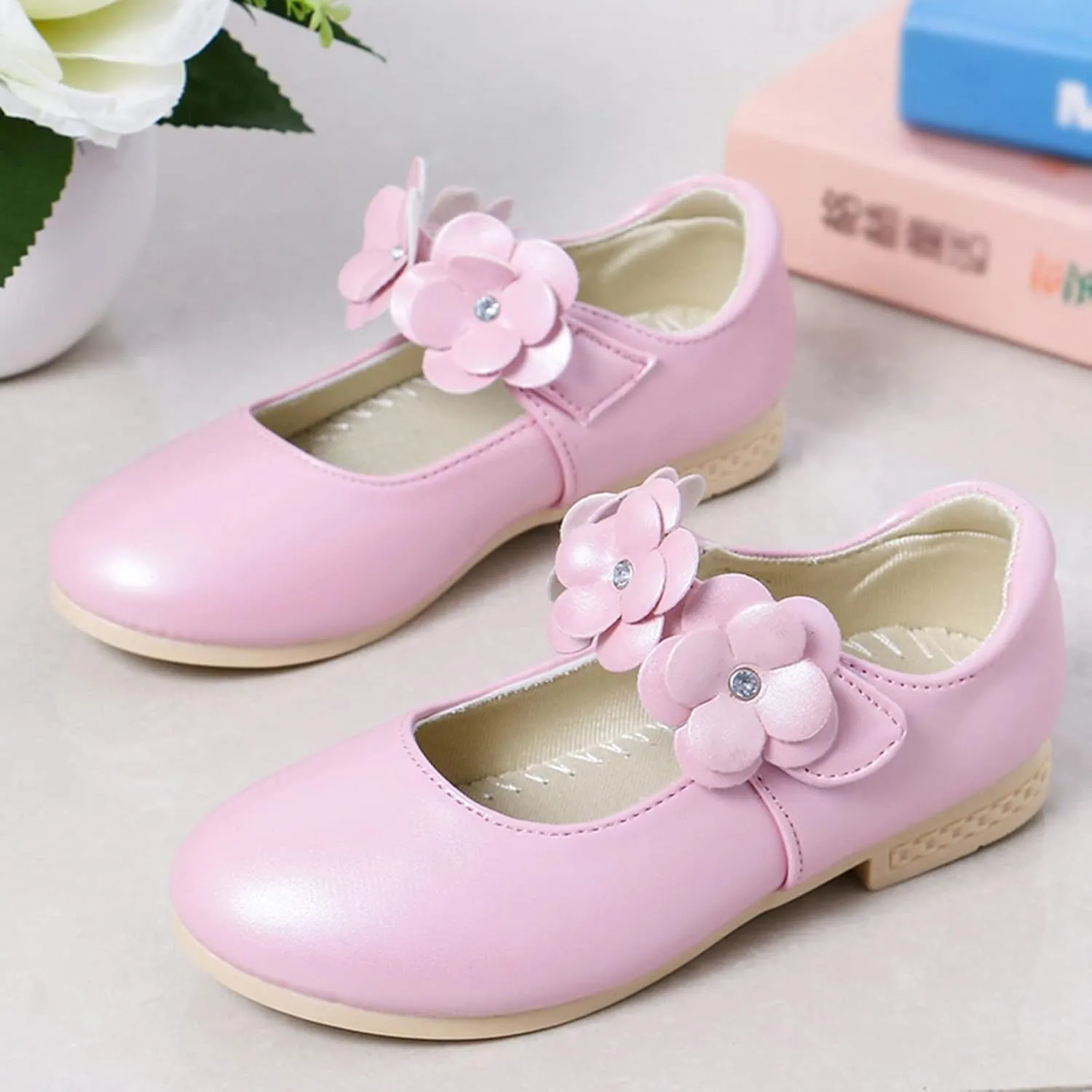 Girls Ballerina Flats Toddler Girls Dress Shoes Flower Girl Shoes Mary Jane Wedding Party Communion Princess Shoes