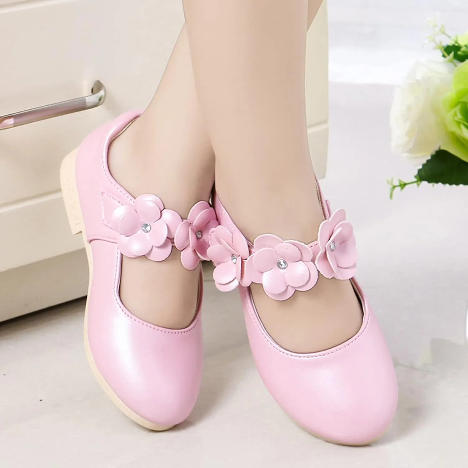 Girls Ballerina Flats Toddler Girls Dress Shoes Flower Girl Shoes Mary Jane Wedding Party Communion Princess Shoes