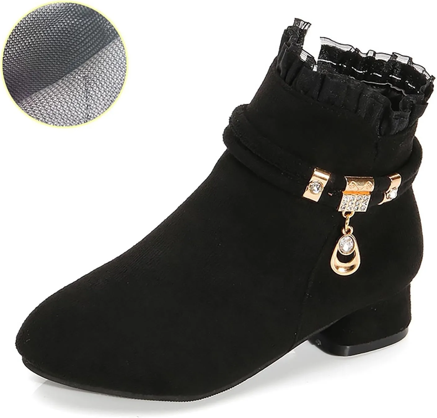 Girls Dress Boots Ankle Boots for Girls Short Boots Girls Toddler Ankle Boots Low Chunky Heel Side Zipper Dress Booties