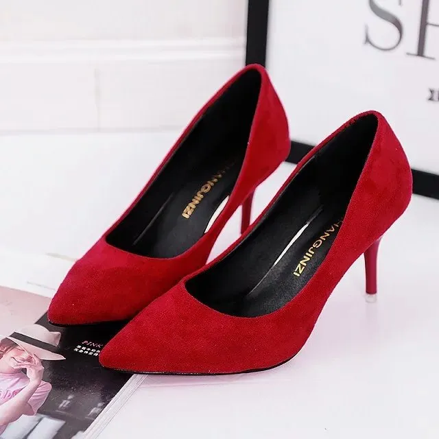 Hot Selling Frauen Schuhe Pointed Toe Pumps Lackleder Kleid Rot 8CM High Heels Bootsschuhe Shadow Wedding Schuhe Zapatos Mujer
