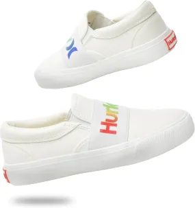 Hurley Kids Canvas Slip On Sneakers  Low Cut Skateboarding Shoes for Kids, Sports Shoes for Boys and Girls, Casual Sneakers