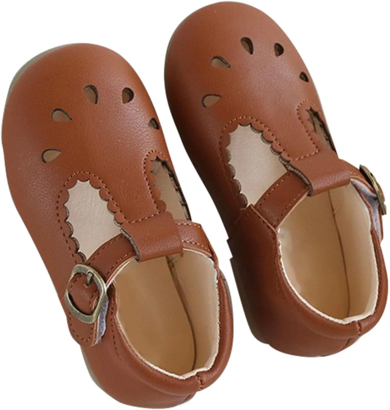 Infant Mary Jane Dress Closed Toe Flat Toddler Little Girl Ballet Party School niform T-Strap Princess Shoe