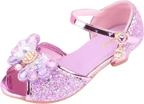 Kids Girls Glitter Butterfly Sandals Sequin 𝗥hinestone Dress Shoes Little/Big Kids Princess Fashion Shiny Shoes