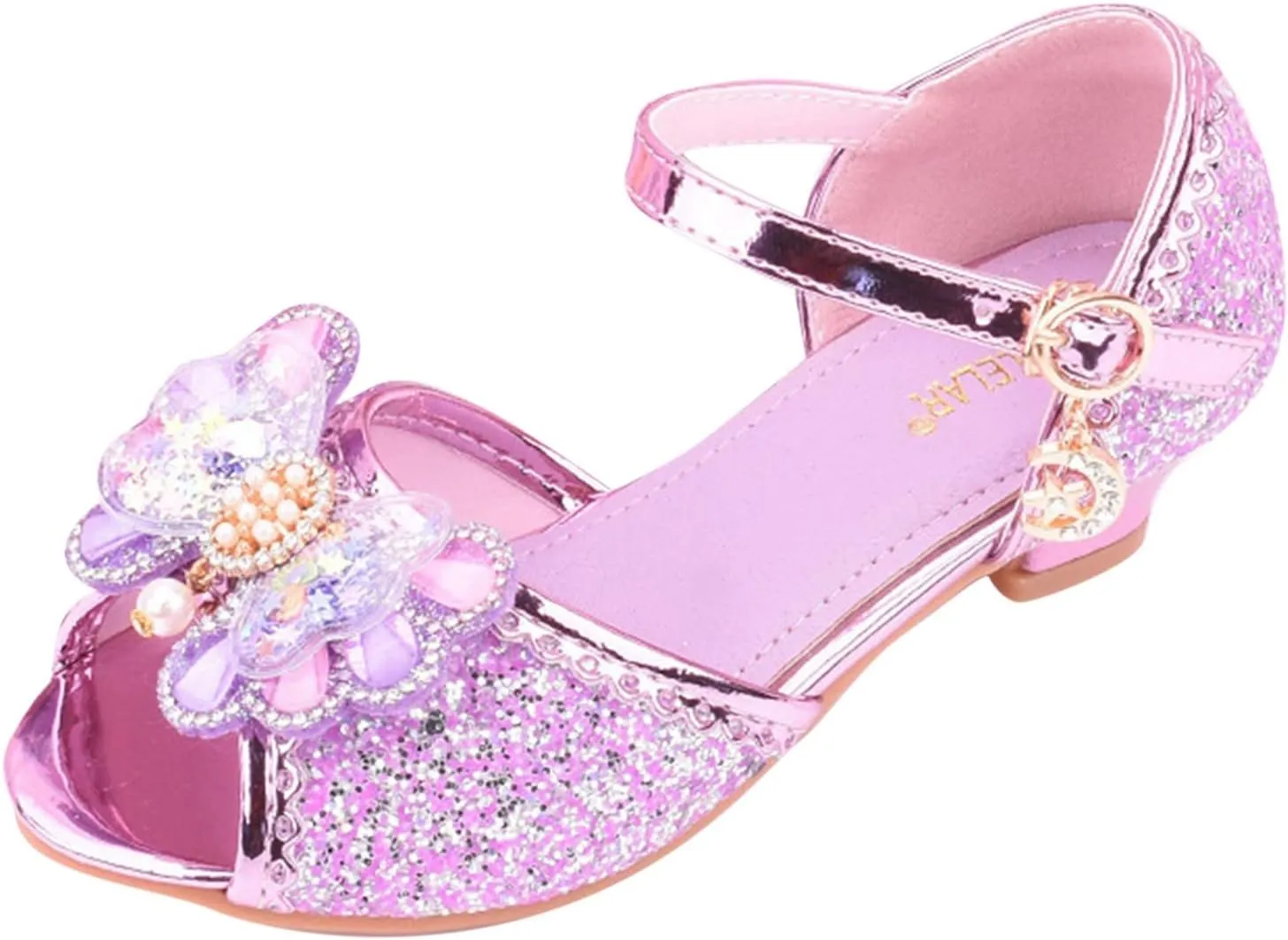 Kids Girls Glitter Butterfly Sandals Sequin 𝗥hinestone Dress Shoes Little/Big Kids Princess Fashion Shiny Shoes