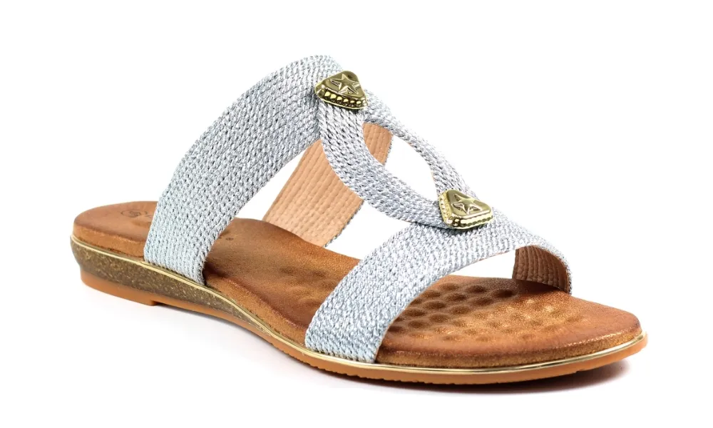 Lunar - Calow Woven Sandal Silver