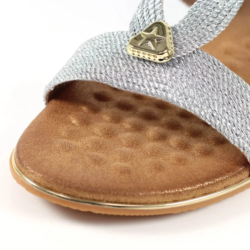 Lunar - Calow Woven Sandal Silver