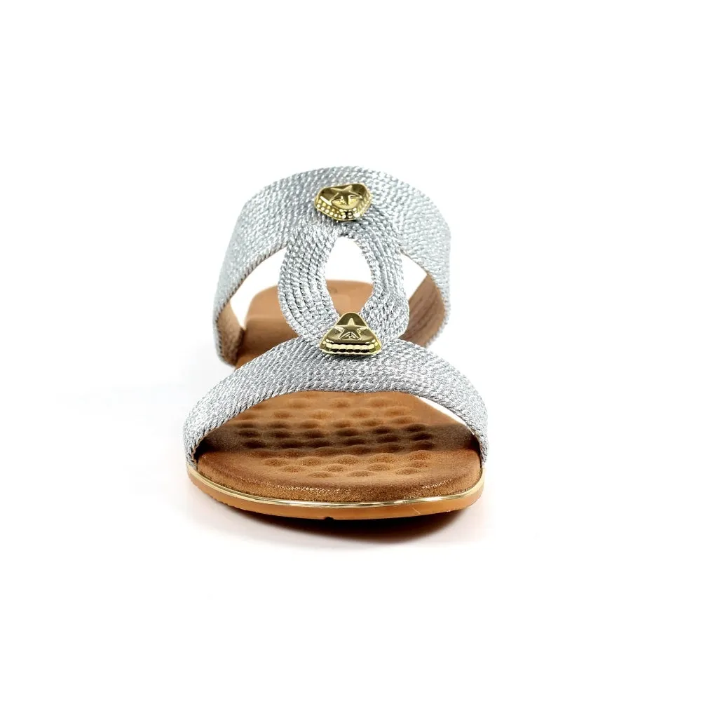 Lunar - Calow Woven Sandal Silver