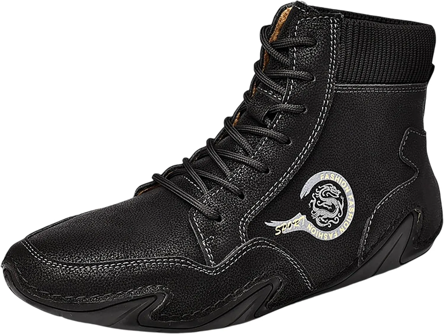 Men's Comfortable Walking Shoes Soft Flat Soled High Top Sneaker Lightweight Workout Shoes Business Casual Shoe